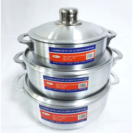 DUTCH OVEN SET SMALL 3 PCS SIZE 19/24/26 CM -Aluminium image