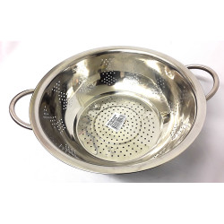 STEEL RICE COLANDER 28 CM SMALL HOLE