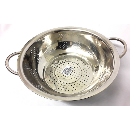 STEEL RICE COLANDER 28 CM SMALL HOLE image