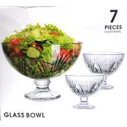 FOOTED 7 PCS FRUIT  SET DAISY