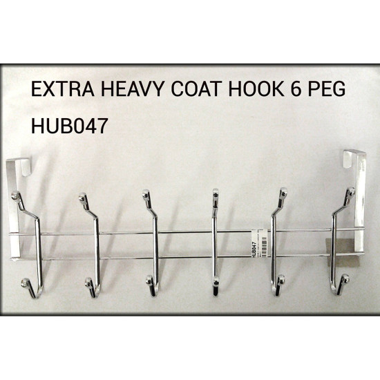 CHROME 6 DOOR BIG OVERDOOR HOOK -Chromeware image