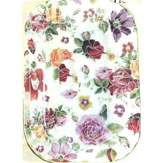 ARCRYLIC OBLONG FLORAL TRAY image