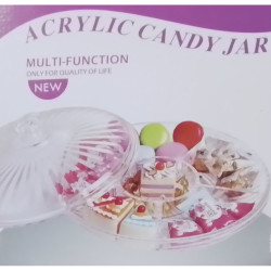 ACRYLIC ROUND PLASTIC COMPARTMENT DISH 31 CM