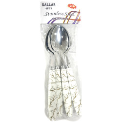 DESSART SPOON MARBLE EFFECT PAK OF 6 PCS WHITE