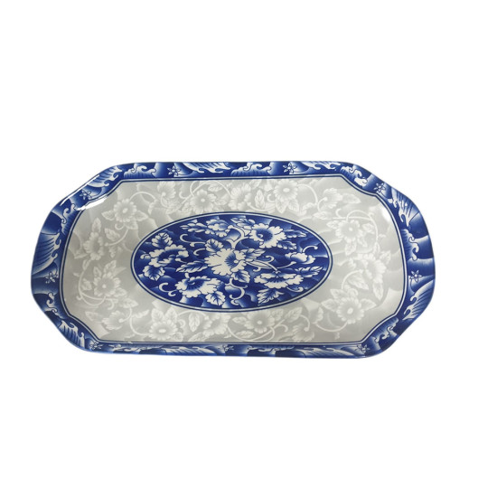 BLUE PRINT PORCELAIN PLATTER OBLONG 30 CM image