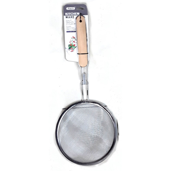 WOODEN HANDLE MESH STRAINER 12 CM -Kitchen tools image