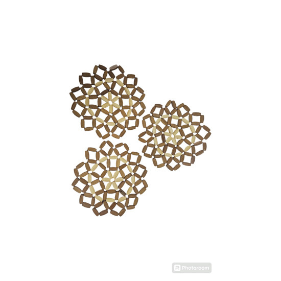 WOOD MATS SET OF 3 IN CLEAR PACK image