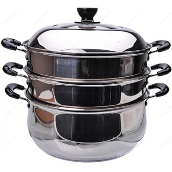 3 TIER SS STEAMER 30CM image