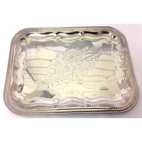 CHROME OBLONG TRAY SMALL 25CM DG02 image