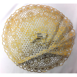 GOLD PLASTIC TABLE MAT ROUND 40 CM