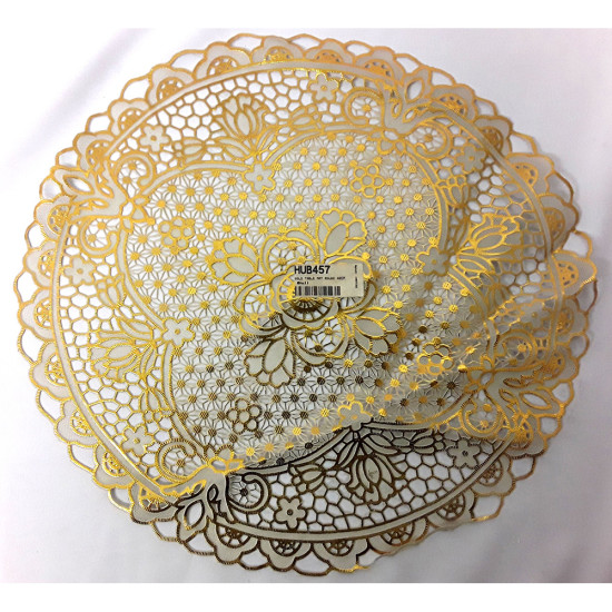 GOLD PLASTIC TABLE MAT ROUND 40 CM image