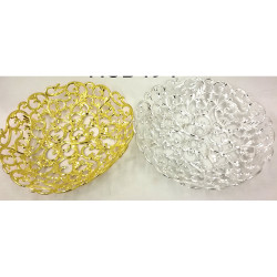 GOLD/SILVER PL TRAY WAVY ROUND 30-30