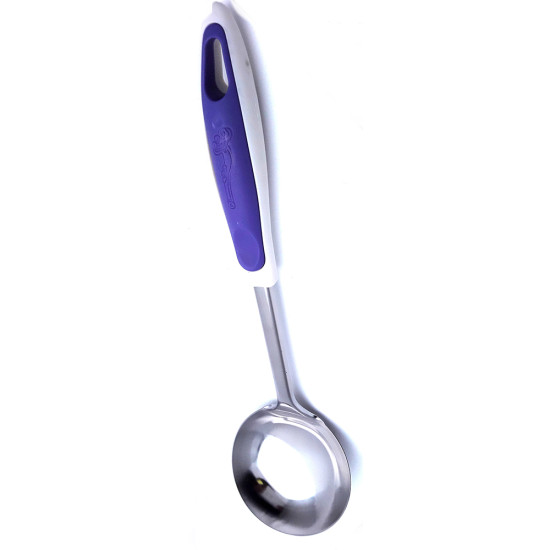 STEEL SERVING LADDLE WITH PLASTIC HANDLE image