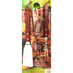 BBQ UTENSIL SET 3 PCS ON CARD