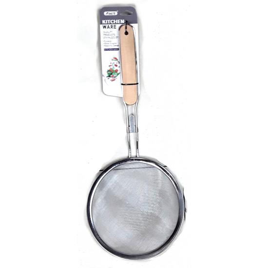 WOODEN HANDLE MESH STRAINER 16 CM image