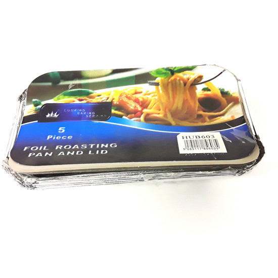 FOIL 5PC OBLONG CONTAINER+LID 205X115X57 -Assorted houseware image