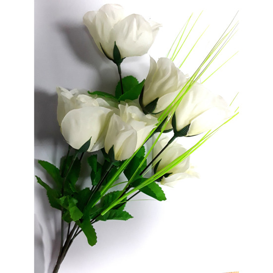 ROSE BUSH 10 HEAD WHITE -Assorted houseware image