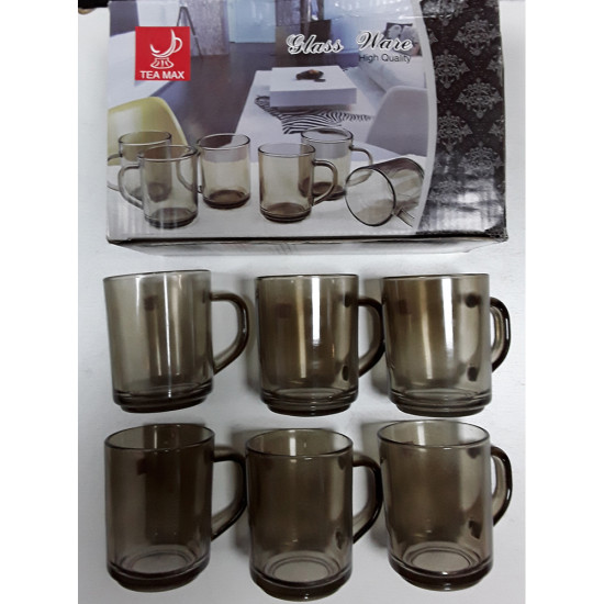 SMOKE MUG 6PC BOXED(ZB24S) -6 pc plain glass image