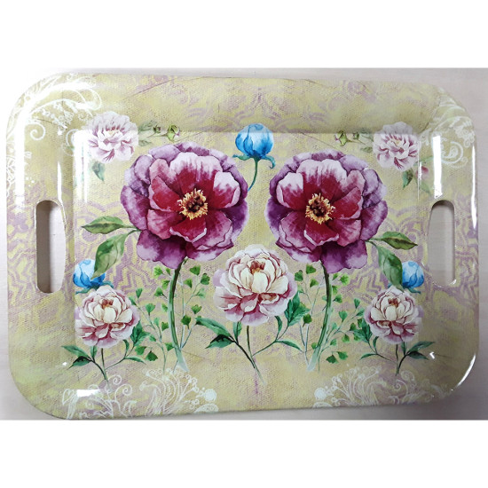 FLORAL PLASTIC TRAY 46 X 32 CM image