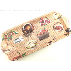 OBLONG PLASTIC TRAY 39.5 CM X 17 CM ASSTD PRINT