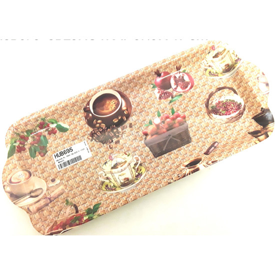 OBLONG PLASTIC TRAY 39.5 CM X 17 CM ASSTD PRINT -Trays image