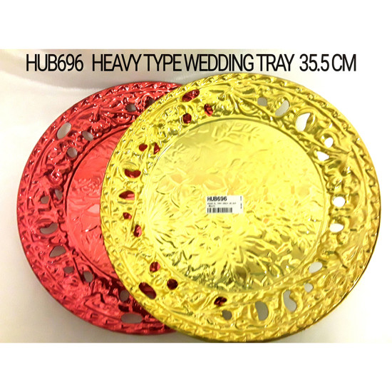 ROUND PLASTIC HEAVY TRAY FOR WEDDINGS 35.5 CM -Trays image