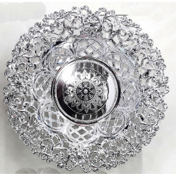 GOLD/SILVER ROUND BASKET 36CM