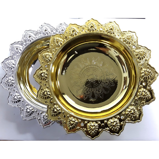 DISH PLASTIC SILVER &GLOD ASSORTED DISH 18 CM -Trays image