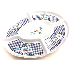 MELAMINE 5 COMP OVAL TRAY