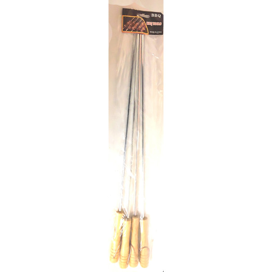 BBQ SKEWERS 55 CM STEEL WITH TH HANDLE -BBQ image