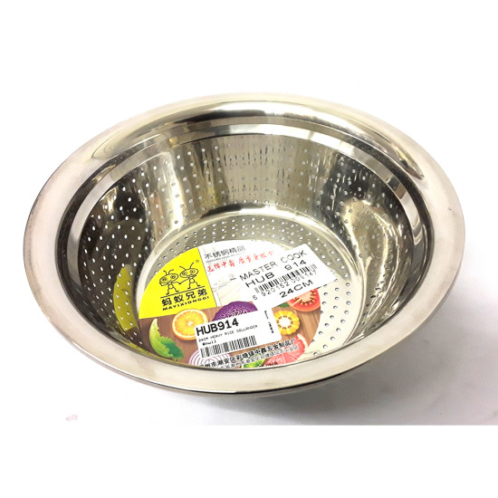 COLANDER HEAVY FOR RICE ETC 24 CM STAINLESS STEEL image