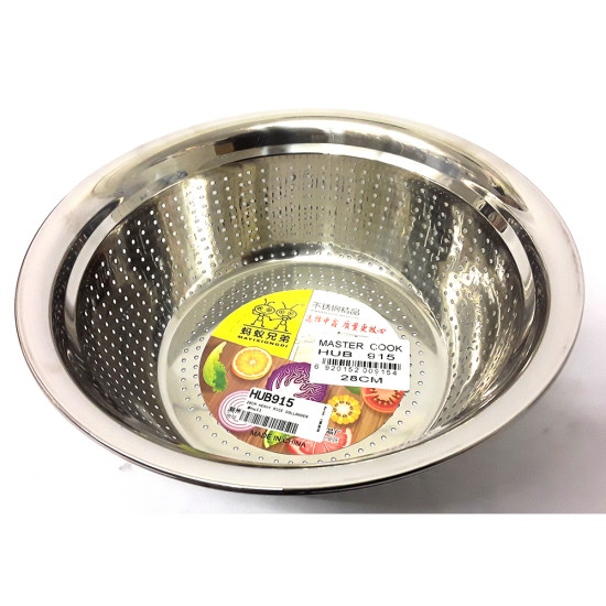 COLANDER HEAVY FOR RICE ETC 28 CM STAINLESS STEEL -Colanders image