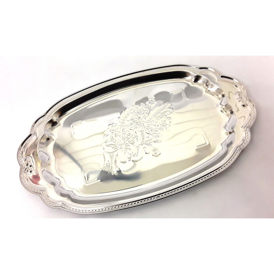 SMALL CHROME OVAL TRAY 30x17cm image
