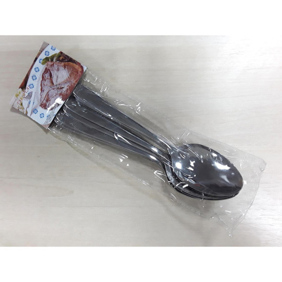 6PC PLAIN STEEL DESSERT SPOONS image