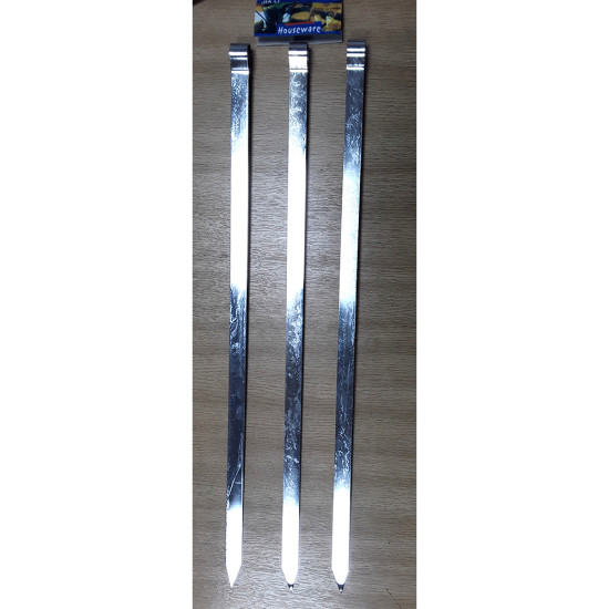 BBQ SKEWERS FLAT 60 CM .18 CM WIDE 3 PCS -BBQ image