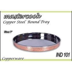COPPER STEEL ROUND THALI TRAY 7 INCH
