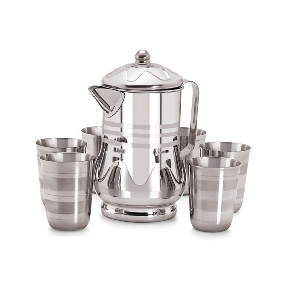 SS JUG AND GLASS SET 7PCS image