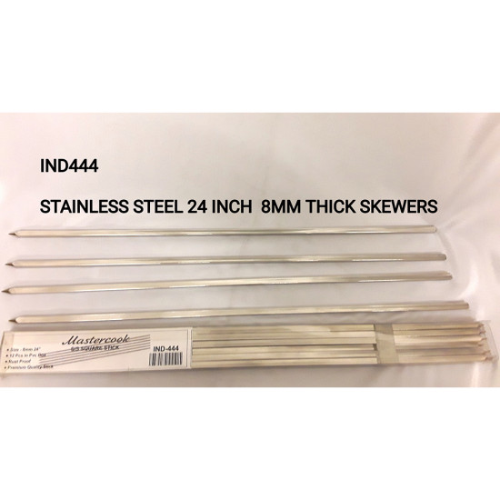 SS KEBAB STICH WITHOUT HANDLE 8 MM 24 INCH SQUARE -BBQ image