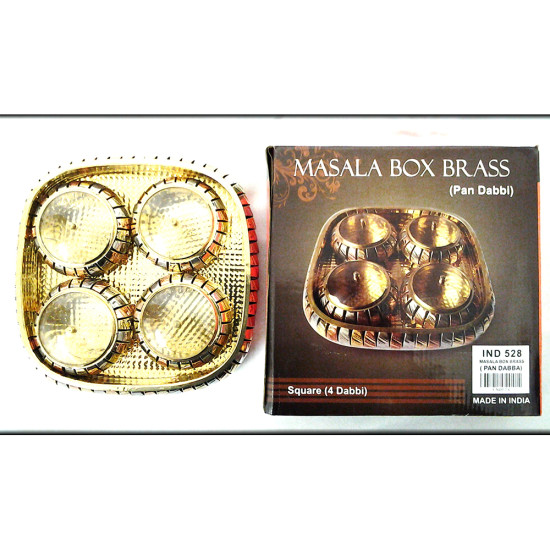 SQUARE SHAPE BRASS PAN DAN SET GIFT BOXED image