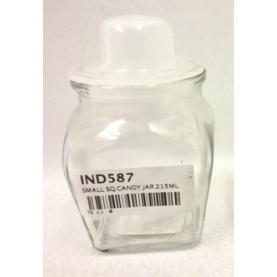 SMALL SQ CANDY JAR 215ML -Glass jars image