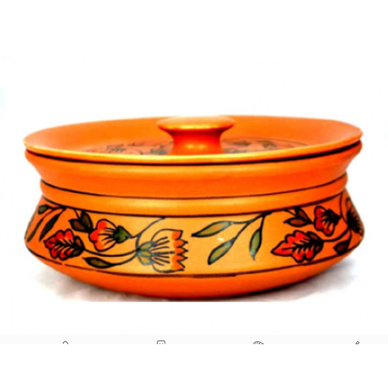 FLAT CERAMIC HANDI 5 INCH WITH LID HIGH QUALITY image