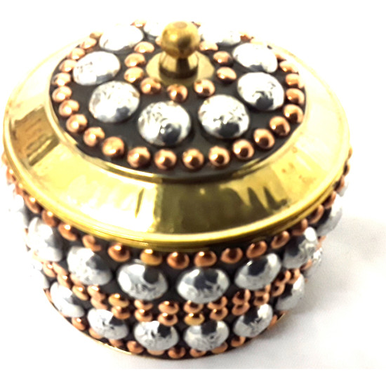 BRASS SINDOOR BOX 8CM -Brassware image