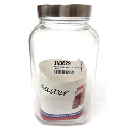 SQUARE GLASS JAR 2.7L  S/S LID