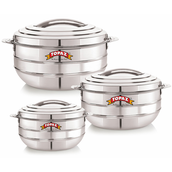 HOTPOT LOTUS STAINLESS STEEL SET OF 3 SIZE 5000ML -7500ML-10000ML -Hotpots image