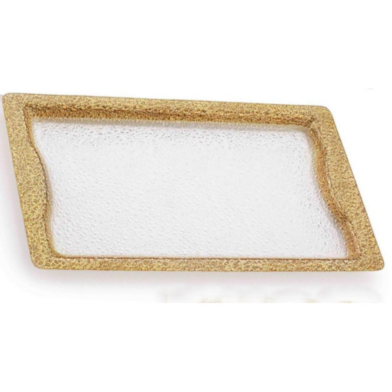 ACRYLIC TRAY GOLD 44 X 28 CM image