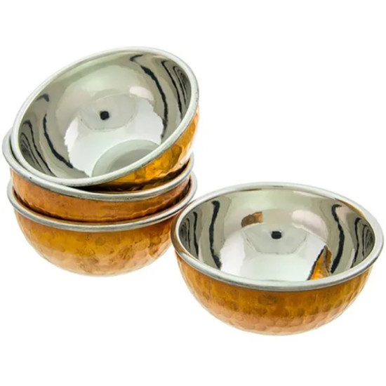 STEEL BOWL COPPER OUTER SMALL 6 CM -Copperware image