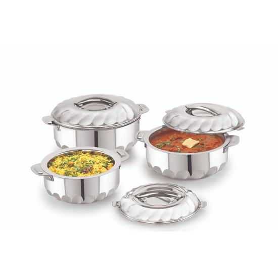HOTPOT SET ALMAS SET OF 3 PCS STAINLESS STEEL SIZE 1000ML-1500ML-2500ML image