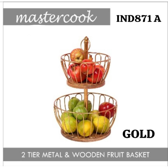 BASKET TWO TIER GOLD image
