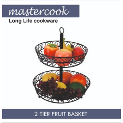 BASKET ROUND TWO TIER BLACK