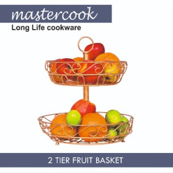 BASKET ROUND TWO TIER GOLD